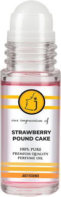 Just Essence Strawberry Pound Cake Roll On Fregrance Perfume Oil for Perfume Making, Personal Body Oil, Soap, Lotion, Candle Making & Incense | Premium Quality Undiluted & Alcohol Free | 1 Fl Oz