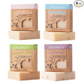 Legend's Creek Farm Goat Milk Soap - Cleansing Moisturizing Bar for Hands and Body - 5 Oz Natural Soap for Sensitive Skin, Handmade in USA (4-Pack: Lime, Cherry, Sweetwater, Lavender)