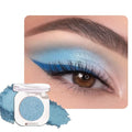 WanTuoluo Sky Blue Metallic Eyeshadow Palette for Women, Single Monochrome Eye Shadow Makeup, Shiny Pressed Powder, Blendable Natural sombras para ojos, Holographic,Vegan,Travel -32