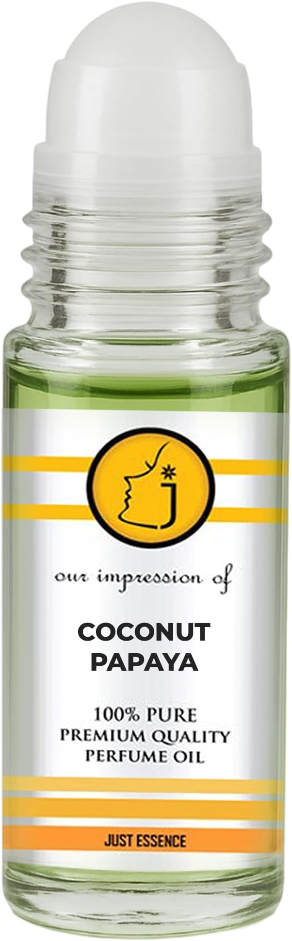 Just Essence Coconut Papaya Roll On Fregrance Perfume Oil for Perfume Making, Personal Body Oil, Soap, Lotion, Candle Making & Incense | Premium Quality Undiluted & Alcohol Free | 1 Fl Oz