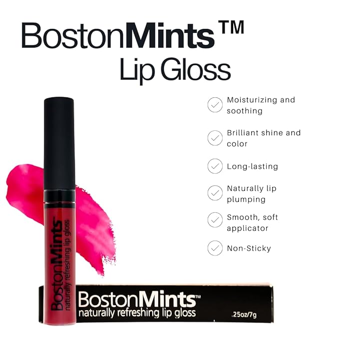 Go Sox! Lip Gloss (.25oz) Vegan, Gluten-Free, Cruelty-Free Formula With Aloe, Vitamins C & E, Spearmint Extract and a Sheer Shine Finish for Soft, Fuller-Looking, Hydrated Lips