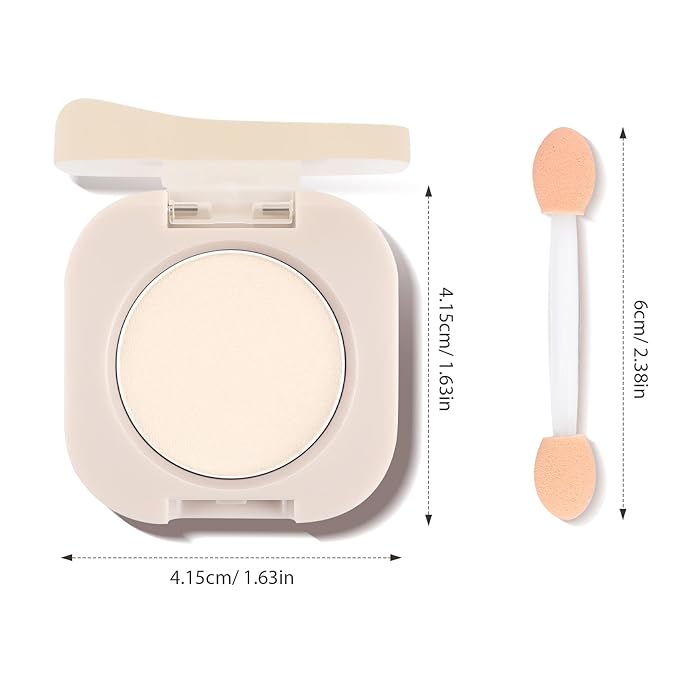 Moonlight White Eyeshadow with Brush, Single Matte Eye Shadow Palette, Soft Fine Bright Primer & Lightweight Ultra-Blendable Formula, Nude eyeshadow palette for Daily Natural Eye Makeup (#01)