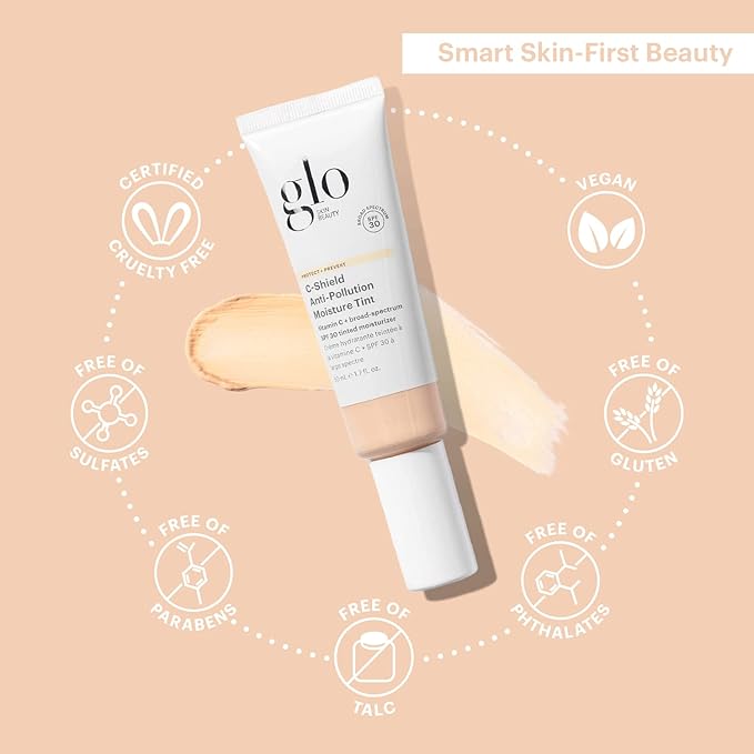 Glo Skin Beauty C-Shield Anti-Pollution Moisture Tint SPF 30, 1N-Fair – Tinted Moisturizer with SPF, Lightweight Tinted Sunscreen for Face, Vitamin C & Squalane, Dewy Sheer Coverage, All Skin Types