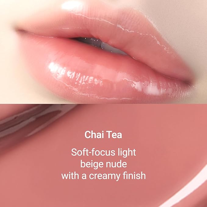 JUNG SAEM MOOL LIP-PRESSION Metal Serum Gloss | Hydrating Tinted Lip Balm with a Hygiene Precision Metal Applicator & Serum Infused Ingredients, Korean Lip Plumper Gloss (Chai Tea)