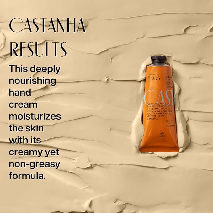Natura - Brazil Nut Hand Cream Travel Size- Anti-Dryness Castanha Hand Balm - 24-Hour Deep Hydration Moisturizer - Vegan - Brazilian Beauty Secrets - Self Care & Body Care - 1.4oz (40g)