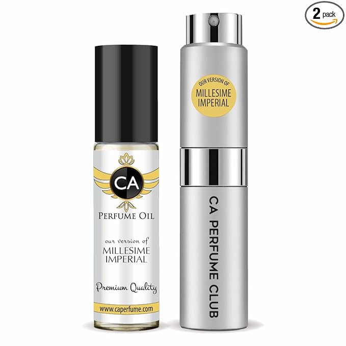 CA Perfume Duo Impression of Millesime Imperial For Women And Men Perfume Layering Set Long Lasting Travel Size EDP + Body Oil Roll-On Bottle 0.27 Fl Oz+0.33 Fl Oz