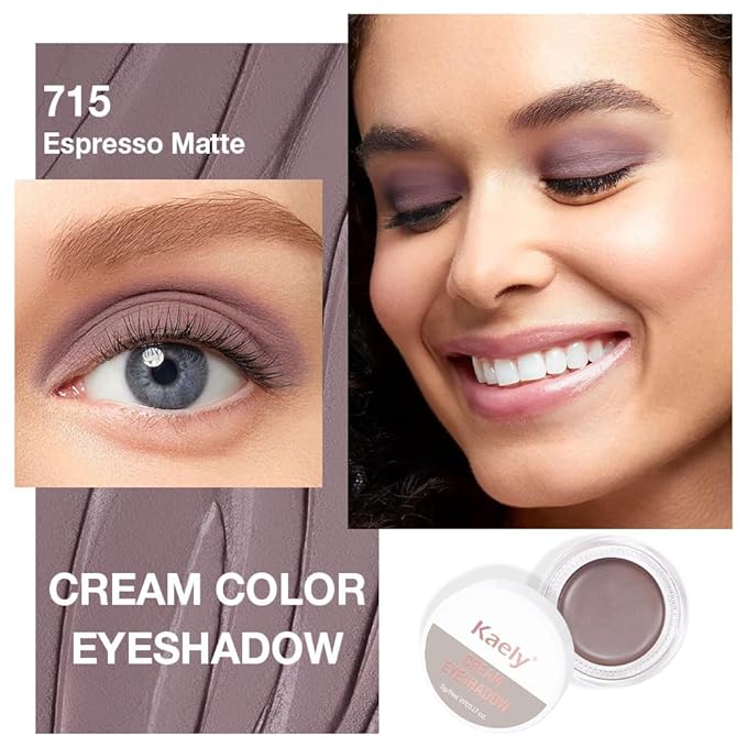 FeiCuiYun Single Cream Espresso Coffee Brown Matte Eyeshadow Palette Makeup, Natural Single Mini Instant Holographic Eyeshadow For Women, Sombras Crema Para Ojos, Talc, Paraben&Cruelty Free, 715
