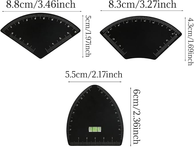 3pcs Eyebrow Stencils for Shaping - Fast Drawing Eyebrow Design Ruler, Reusable Double-Sided Brow Mapping Kit for Women Beginner, Microblading and Tattoo Supplies