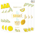 FACETORY K Beauty Face Mask Skin Care - BE BRIGHT BE YOU BRIGHTENING Sheet Mask with Gold Foil & Lemon Fruit | Glowing Gold Brightening Face Mask (5 Pack)