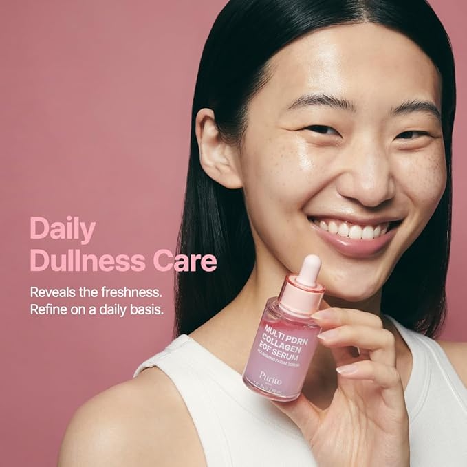 PURITO Multi PDRN + Collagen + EGF Revitalizing Facial Serum | for Glass Skin, Radiance, Elasticity & Hydration | 99% Pure PDRN Complex, Firming & Brightening Booster | Korean Skincare 1.01 fl.oz