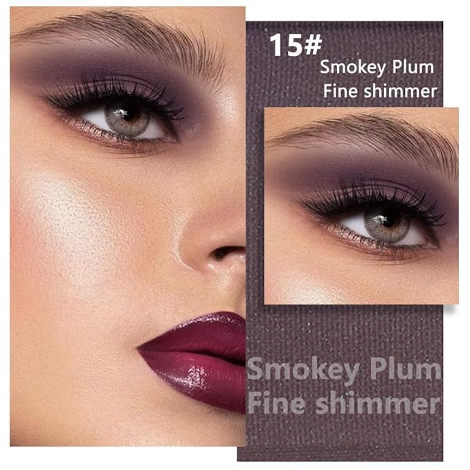evpct Matte Shimmer Eggplant Purple Eyeshadow Palette Makeup for Older Women Brown Eyes, Deep Dark Mauve Plum Purple Cream Eye Shadow Palette Single for Older Women, Monochrome Long Lasting Eyeshadow