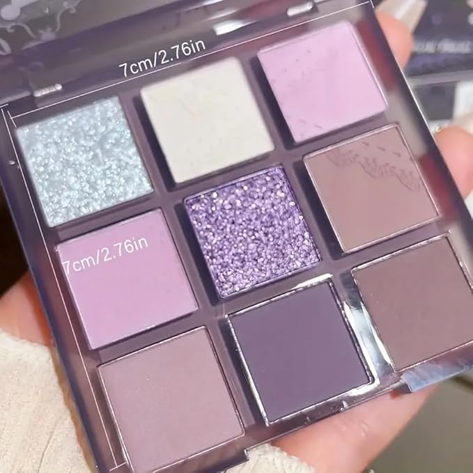 9 Colors Taupe Eyeshadow Palette Set - Mauve Purple Taupe Eye Shadow Palette Makeup for Older Women, Matte & Glitter Shimmer Natural Finish, Perfect for Mature Eyelids and Subtle, Elegant Looks