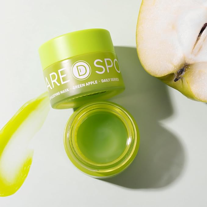 SPODARE Sleeping Lip Mask Green Apple - Repair for Dry Cracked Lips, Infused with Vitamin C and Shea Butter, Lip Mask Nourish and Revitalize Overnight, Wake to Softer, Smoother, Glow Lip - 12g