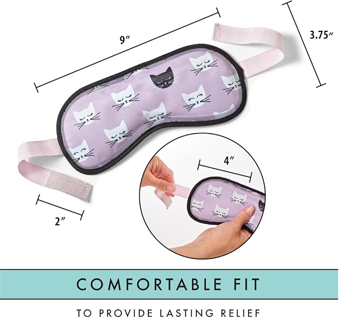 Fit+Fresh Cooling Gel Eye Mask & Cold Head Wrap - Migraine Ice Pack for Relief