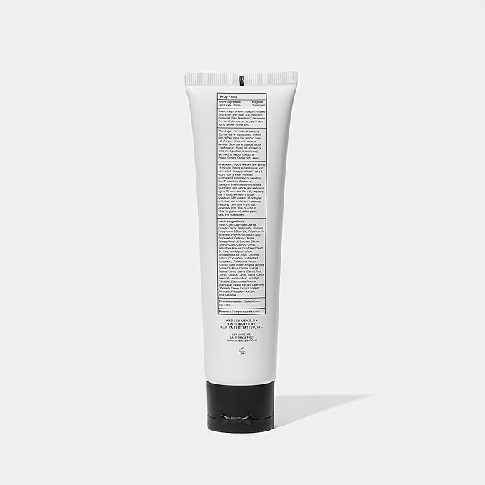 Mad Rabbit Defend Tattoo Sunscreen- SPF 30 100mL Tube- Mineral Sunscreen Lotion - Tattoo Fade Protection and Moisturizer, Anti-Aging Formula
