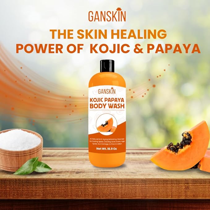 Kojic Acid Soap for Hyperpigmentation – Skin Brightening Kojic Papaya Body Wash – Dark Spot Soap Reduces Acne, Scars, and Evens Skin Tone – Turmeric Body Wash for Brighter Glowing Face