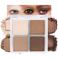 Nude Brown Matte Eyeshadow Quad Palette for Mature Skin, Mini High-Pigment Smoky Eye Makeup for Older Women, Waterproof Smudge-Proof, Vegan & Cruelty-Free