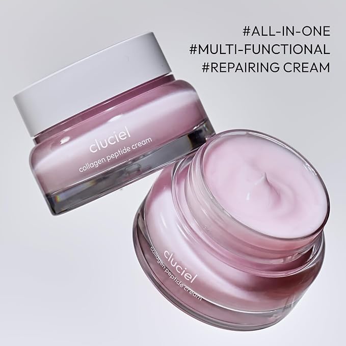 Collagen Peptide Cream, Daily All-in-one Moisturizer for Glass Skin, Dark Spot, Pore Care, 24h Glow & Clear Skin, Korean Vegan Skincare for All Skin Types, 1.69 fl.oz