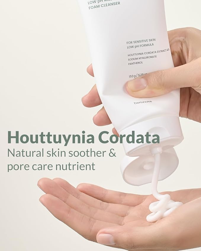 Heartleaf Low pH Deep Foam Cleanser - Gently Removes Sebum, Deep Cleans Pores - Contains 80% Houttuynia Cordata, Hyaluronic Acid, Soothes and Enhances Sensitive Skin, 5.29oz.