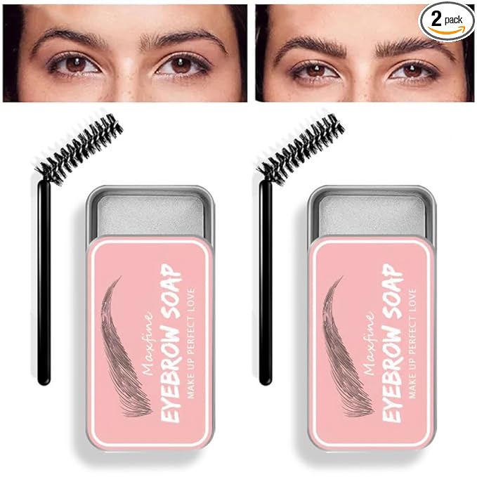 2 Pack Eyebrow Soap Clear Brow Gel Waterproof Long Lasting Eyebrow Styling Wax for Natural Brows Shaping Makeup
