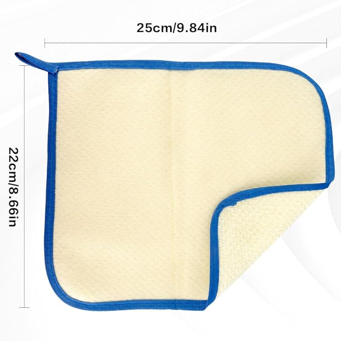 10Pcs Wash Cloths, Blue Frame Exfoliating Washcloth, Face & Body Scrubber, Cotton & Nylon Material