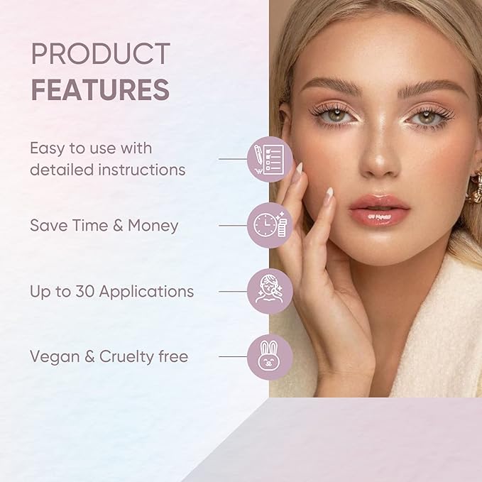 Libeauty Brow Lamination Kit Lash Lift Kit Lasting 8 Weeks Sachet Disposable Upgraded Version Curling Perming Wave Lotion & Liquid Set Home Perm Kit (20pcs-lash/brow lift kit)