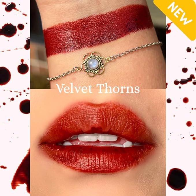 SushyGlowCosmetics Bloody Lip Tint- Lip Stain - Vampire Lip Stain - Water Tint - Blood Tint - Blood Stain - Vampy - Goth Lip (Velvet Thorns, 8ML)