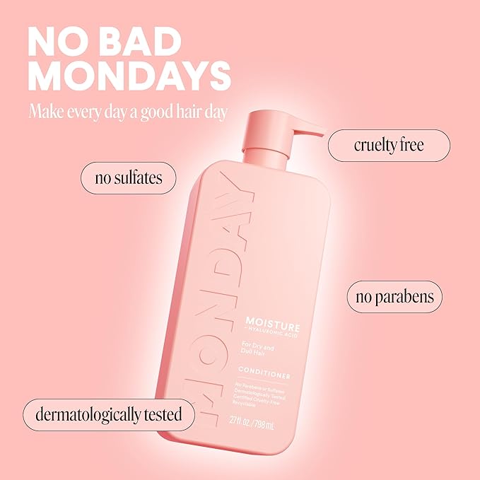 MONDAY Haircare MOISTURE Conditioner with Hyaluronic Acid, Coconut Oil & Shea Butter for Dry & Dull Hair 798 mL