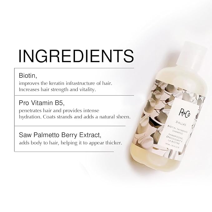 R+Co Dallas Biotin Thickening Shampoo and Conditioner Set– Volumizing Formula for Fine, Thin Hair – Adds Strength, Body & Fullness – Sulfate-Free, Vegan & Cruelty-Free – 8.5 oz 2PK+ Sample