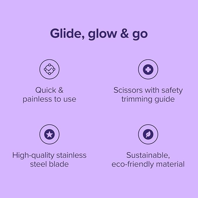 Plum Beauty Eyebrow Shaping Set – Complete 3-Piece Grooming Kit with 2 Folding Razors & Precision Trimming Scissors with Brush - Painless Brow Definition & Maintenance