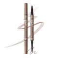 Music Flower Dual-Ended Microfilling Eyebrow Pen, Liquid Eyebrow Pen with 4 Micro Brush-Tip Applicators & Brow Defining Pencil with Precision Tip (Brown)