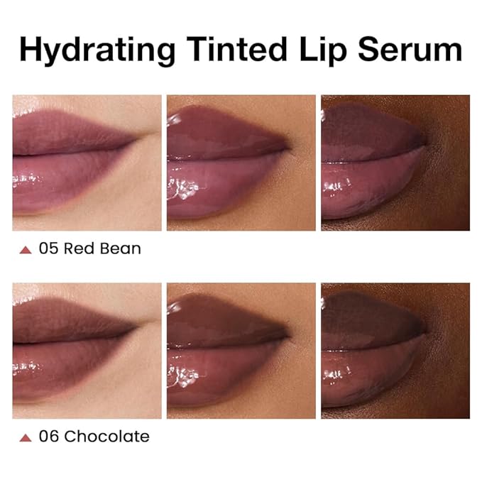 FeiCuiYun 2Pcs Lip Tinted Glowy Balm Hydrating Tinted Lip Serum Lip Gloss, Ultra-Hydrating Natural Vegan Lip Balm, Sheer-Tinted Shine & Hydration, Soothes & Softens Dry Lips Skincare 05+06