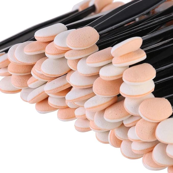 50pcs Eyeshadow Applicators, Disposable Eyeshadow Sponge Brush Double-Sided Eye Makeup Sponge Applicators