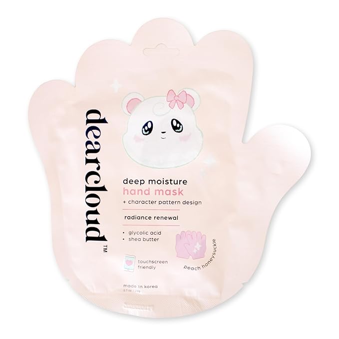 dearcloud Silky Touch Hand Rescue Set - Hand Mask for Dry Cracked Hands + Moisturizing Hand Cream - Self Care Gift Set (Peach Honeysuckle)