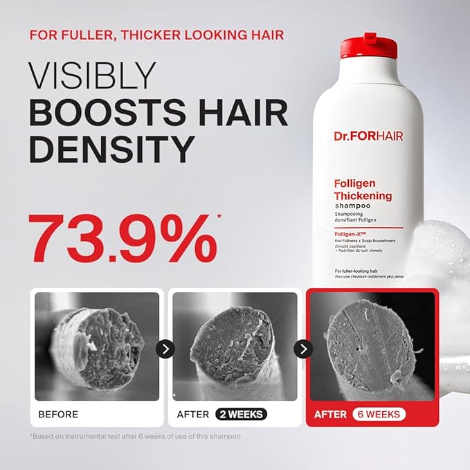 DR.FORHAIR Folligen Thickening Shampoo 2.4 oz | Biotin, Salicylic Acid & Rosemary | Volumizing Formula for Fuller-Looking Hair