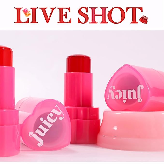 Multi-Use Juicy Love Blush, Cooling Water Jelly Tint Stick, Bouncy Jelly Texture, 3-In-1 Cheek Blush & Eyeshadow & Lip Tinted Long-Lasting Moisture - 1,000+ Swipes Per Stick (#07)
