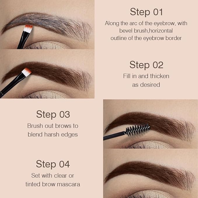 Tinted Thickening Eyebrow Mascara with Two Eyebrow Brushes,Brow Fast Sculpt,Waterproof,Transfer-proof,Eyebrow Tinting Kit- Cruelty Free - Light Medium Brown (2 Pack) (02#Reddish Brown &03#Gray)