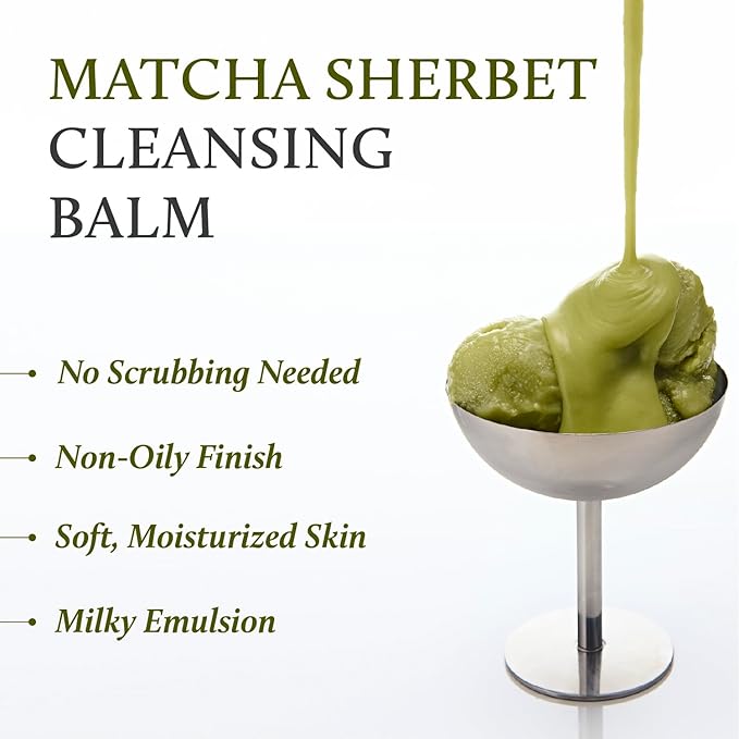 YADAH Green Tea Matcha Sorbet Cleansing Balm (3.38 fl oz) – Makeup Remover, Melting Balm with Olive & Sunflower Oils, Hydrating, Residue-Free