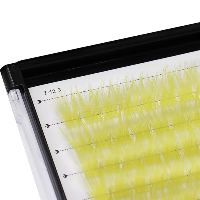 Wide Stem With Various Colored False Eyelashes D Curl Eyelash String 10-20mm Choose Professional Makeup Personal Eyelash String Grafted Eyelash Extension Cluster（Yellow -10-12-14-16mm Mixed）