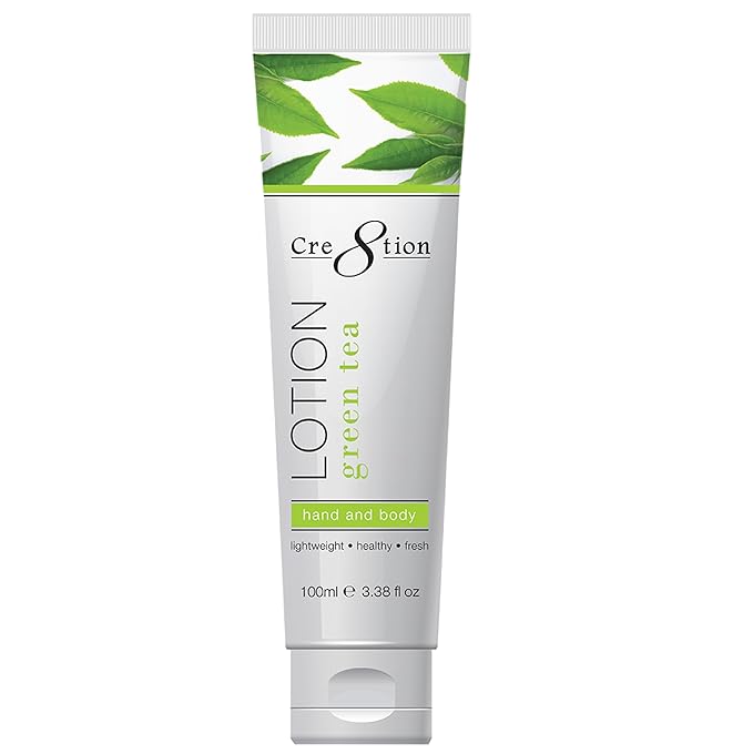 Cre8tion Spa Green Tea Hand & Body Lotion, Luxurious Lightweight Moisturizer for Silky, Smooth Skin, 3.3 Fl Oz