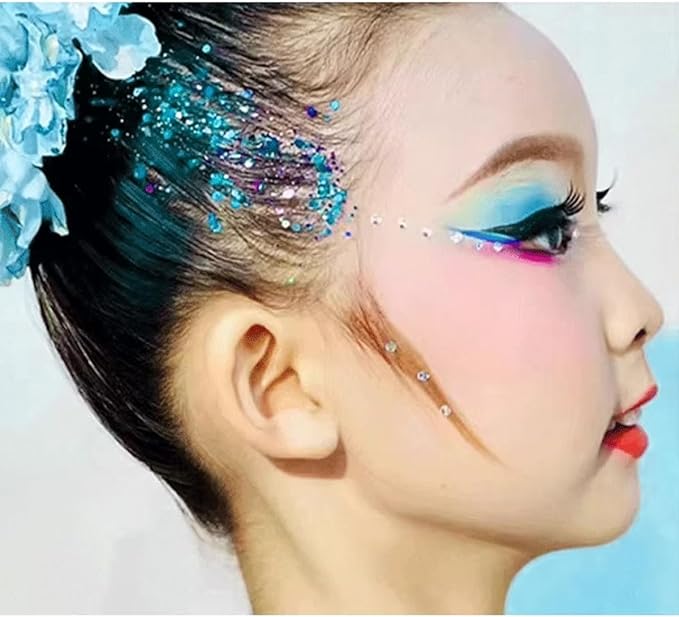 Mermaid Sequins Chunky Glitter Liquid Eyeshadow Glitter Body Gel Festival Glitter Cosmetic Face Hair Nails Makeup Long Lasting Sparkling 30g (#106 Light Blue)
