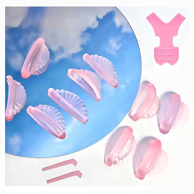 Korean Lash lift Pads Shields 2026 New No glue Eyelash Lifting Shield Self Sticky Lash Perm Rods Lami Lamination Roller U Curler Pad Soft 5 Size Air Bubble Silicone-Light Weight Guard