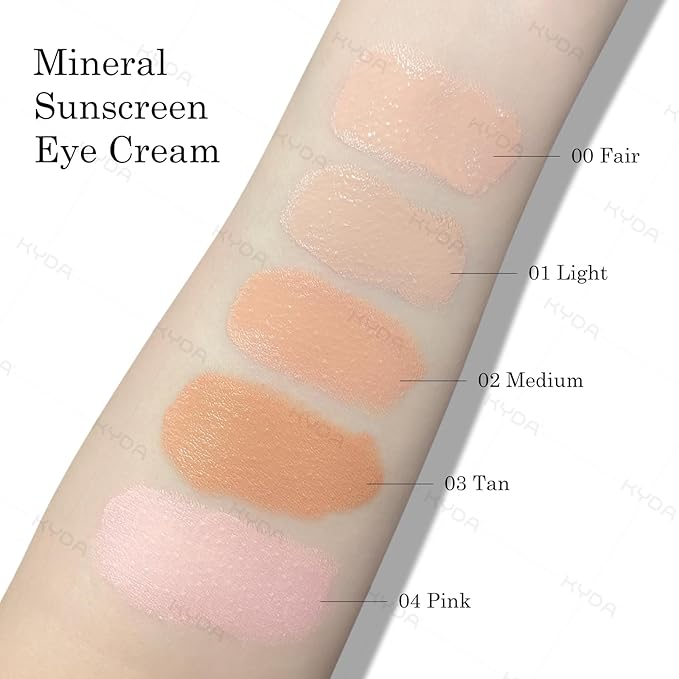 KYDA Mineral Sunscreen Eye Cream, 3-in-1 Anti-Aging Eye Cream, SPF 35, for Dark Circle and Fine Lines, Medium
