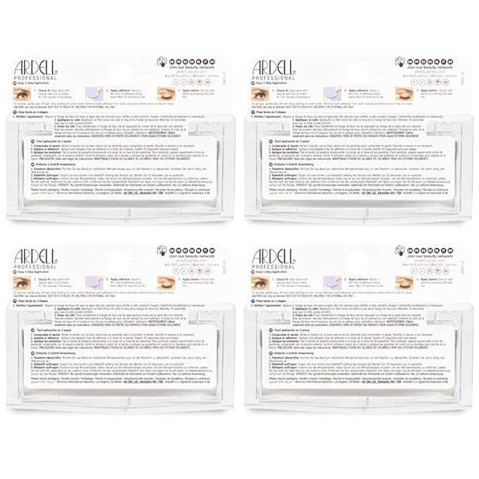 Ardell False Eyelashes Wispies 113 - Black, Natural Look Soft Band, Lightweight, Flared Strip Lashes for Glamour & Everyday Use, 4 Pairs