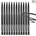 Professional Retractable Eye Liner Pencils, 12 Pcs Matte Brown, Inner Eyeliner, Brow Pens, Makeup-Brown (Black-12 Pcs-Matte)