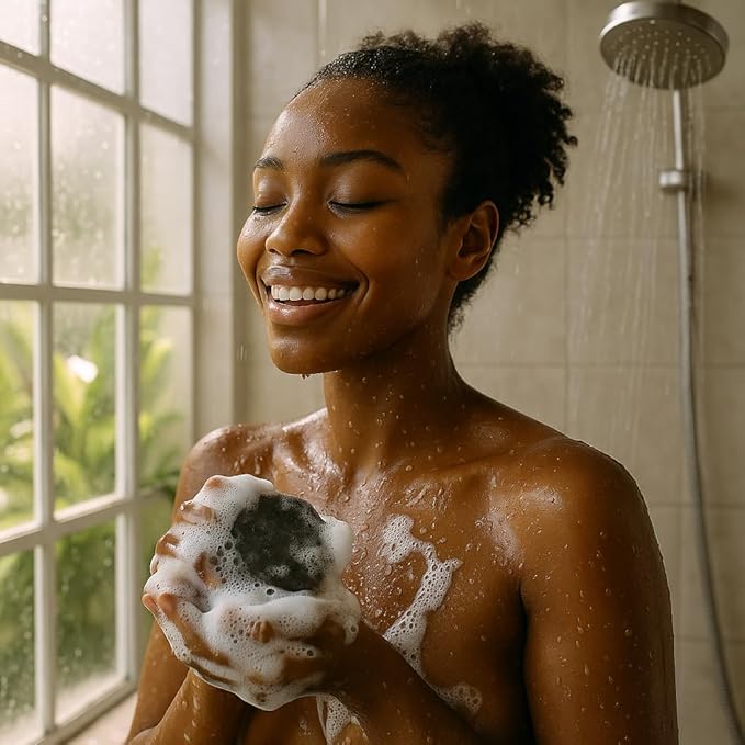 African Black Soap Exfoliating Body Wash with Coconut and Charcoal, Scrub, Soften, Stimulate, 32 oz