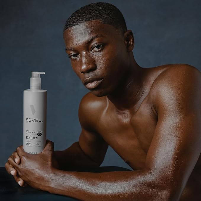 Bevel All Day Body Lotion for Men with Shea Butter and Argan Oil, Lightweight Formula Softens and Smoothes Skin, 16 Oz (Packaging May Vary)