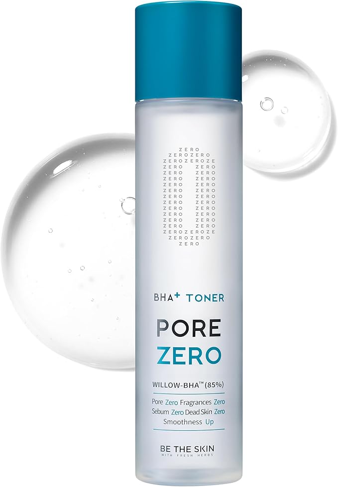 BE THE SKIN Pore Zero BHA Exfoliating Toner - 85% Willow Bark Water Base + Salicylic Acid, Helps Clear Pores & Blackheads, Zero Alcohol Zero Fragrance for Oily Blemish-Prone Skin | 5.07 fl oz