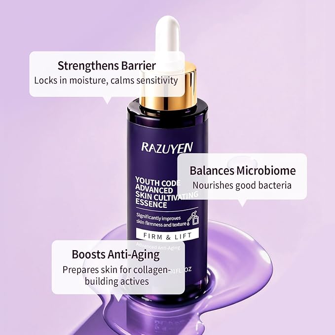 Peptides Serum for Face, Collagen Hydrating Face Serum for Women Anti Aging, Provide Fine Lines and Wrinkles Treatment, Bifida Barrier Repair with Vitamin b5, 1.01 Fl Oz