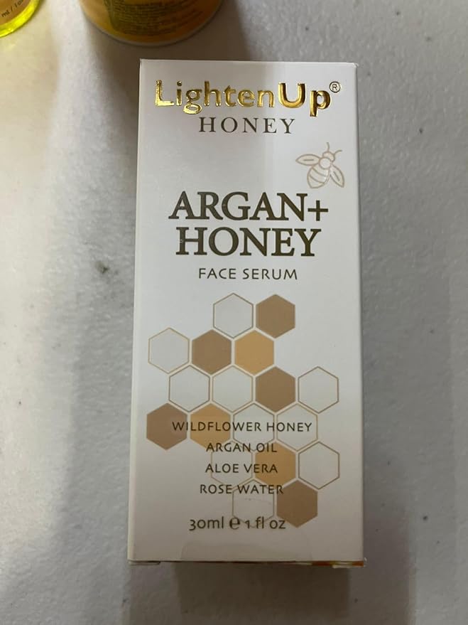 Lighten-Up Honey, Skin Brightening Serum - 1 fl oz / 30ml - Formulated to Fade Dark Spots, Skincare Serum - with Agran Oil, Aloe Vera & Rose Water